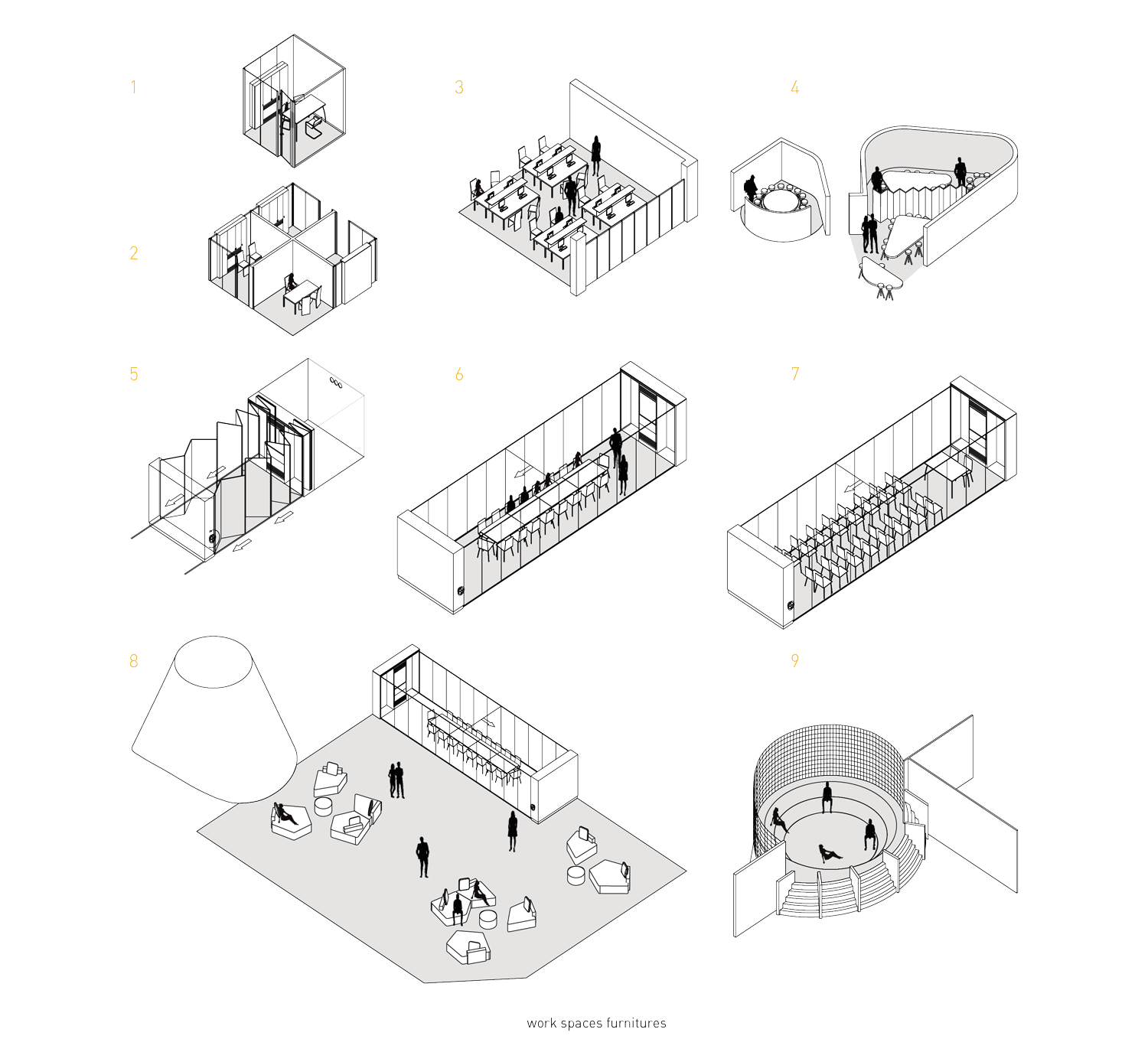 Work spaces furnitures abacus