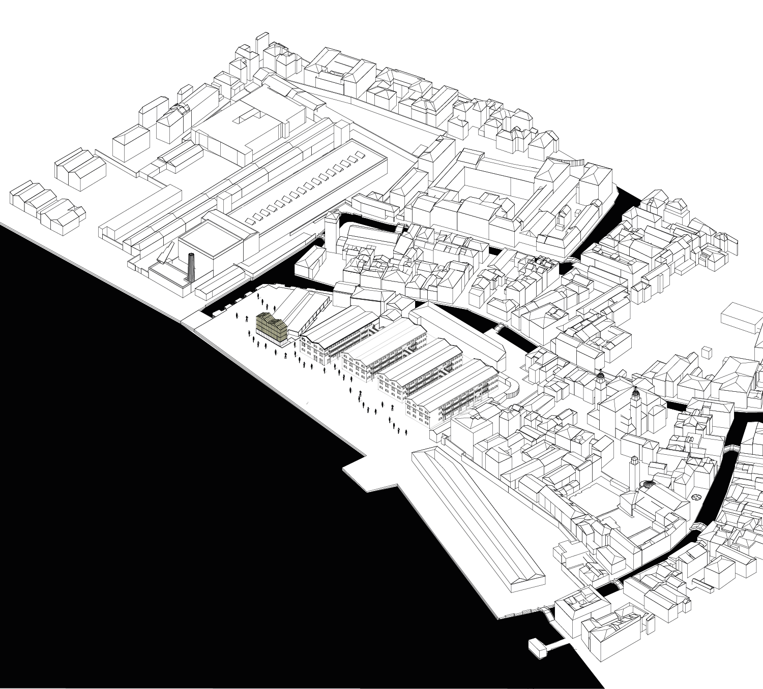   New temporary campus – axonometric view